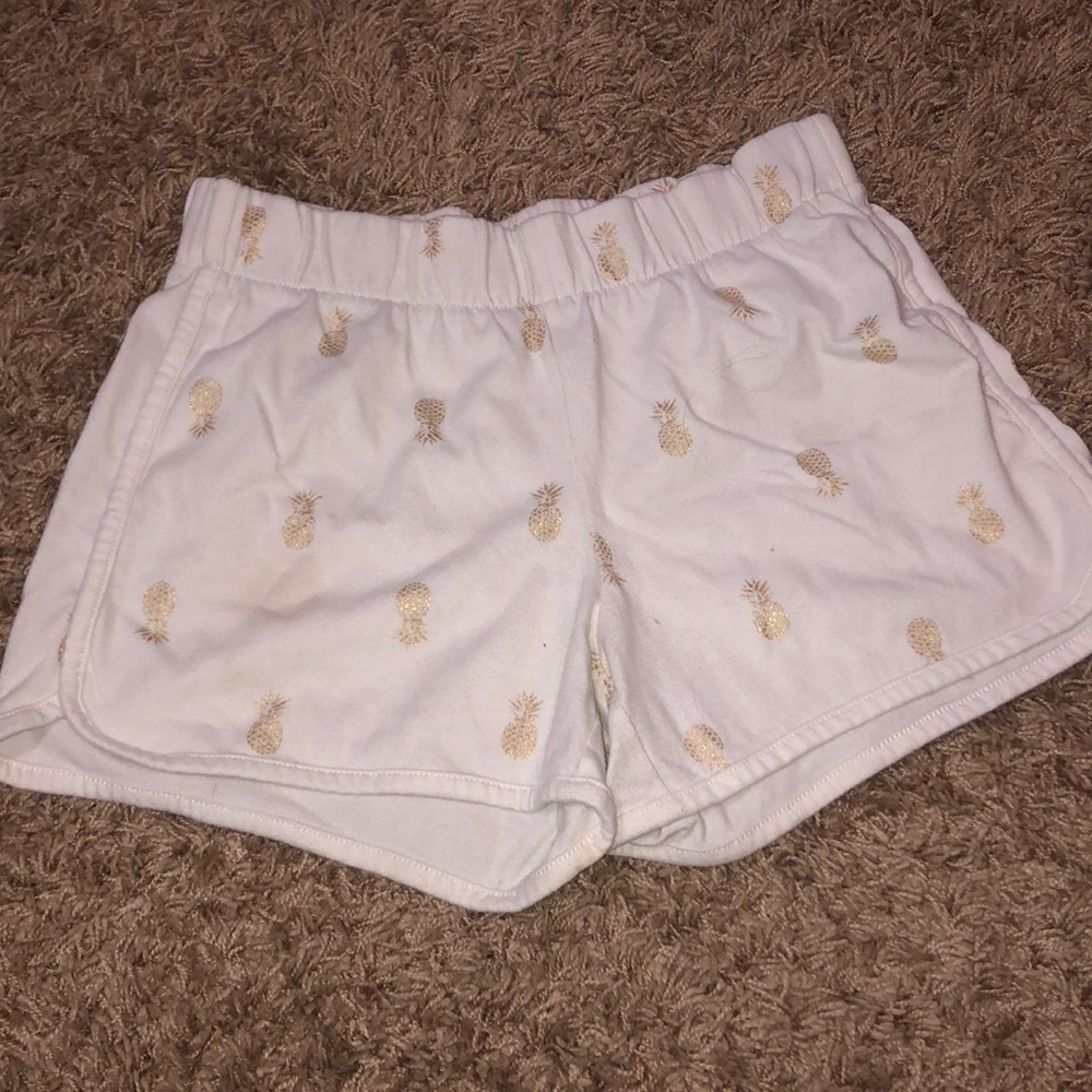 White and gold pineapple shorts